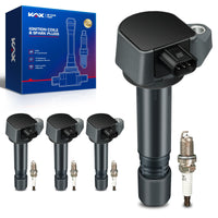KAX 4-Pack Ignition Coils and Double Iridium Spark Plug Set Compatible with Honda Civic 2006, 2007, 2008, 2009, 2010, 2011 1.8L