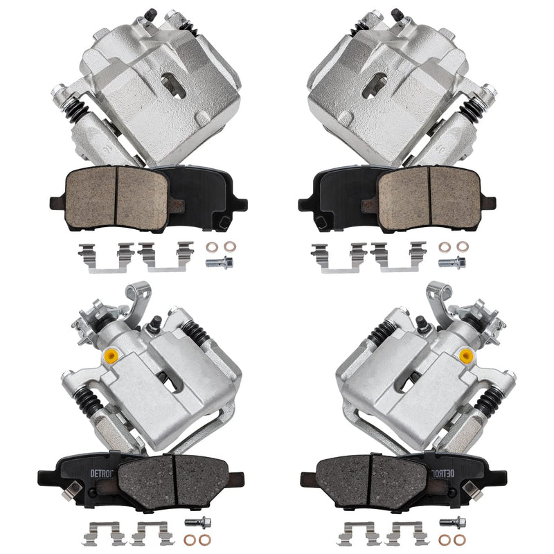 Detroit Axle - Front & Rear Brake Kit for 2004-2005 2009-2012 Chevy Malibu, 2006-2010 Pontiac G6, 2007-2009 Saturn Aura, Ceramic