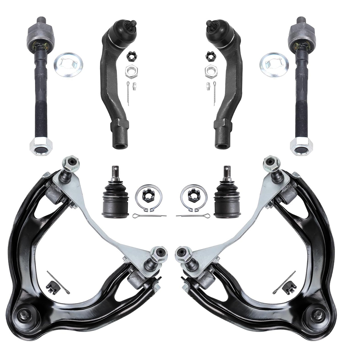 Detroit Axle - 8pc Front End Kit for 94-97 Acura Integra, 92-95 Honda Civic, 93-97 Civic Del Sol, 2 Upper Control Arms 2 Lower B