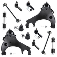 Detroit Axle - 12PC Front Lower Control Arms, Ball Joints, Front Rear Sway Bars, Inner and Outer Tie Rods for 2000 2001 2002 200