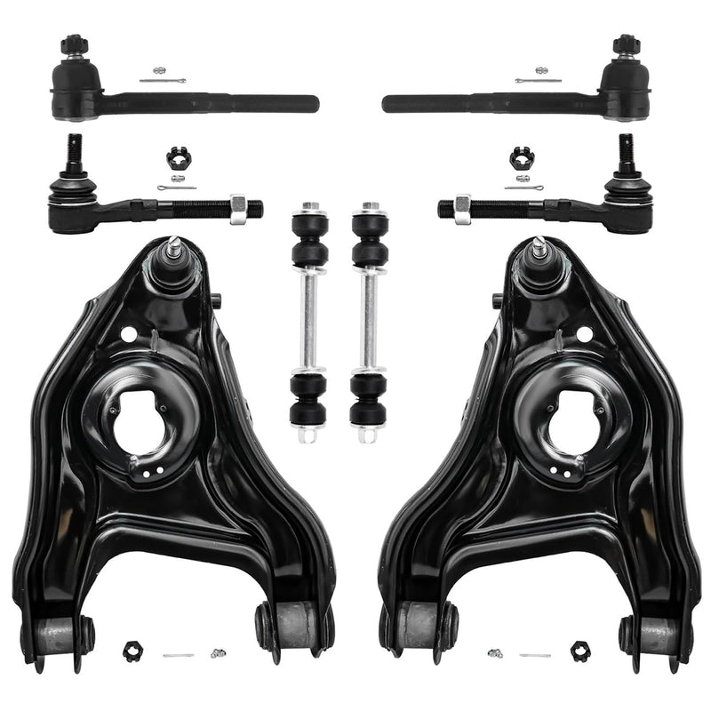 Detroit Axle - New 8-Piece Front Suspension Kit fits 2WD ONLY - (2) Front Lower Suspension Control Arms & Ball Joints, (2) Front