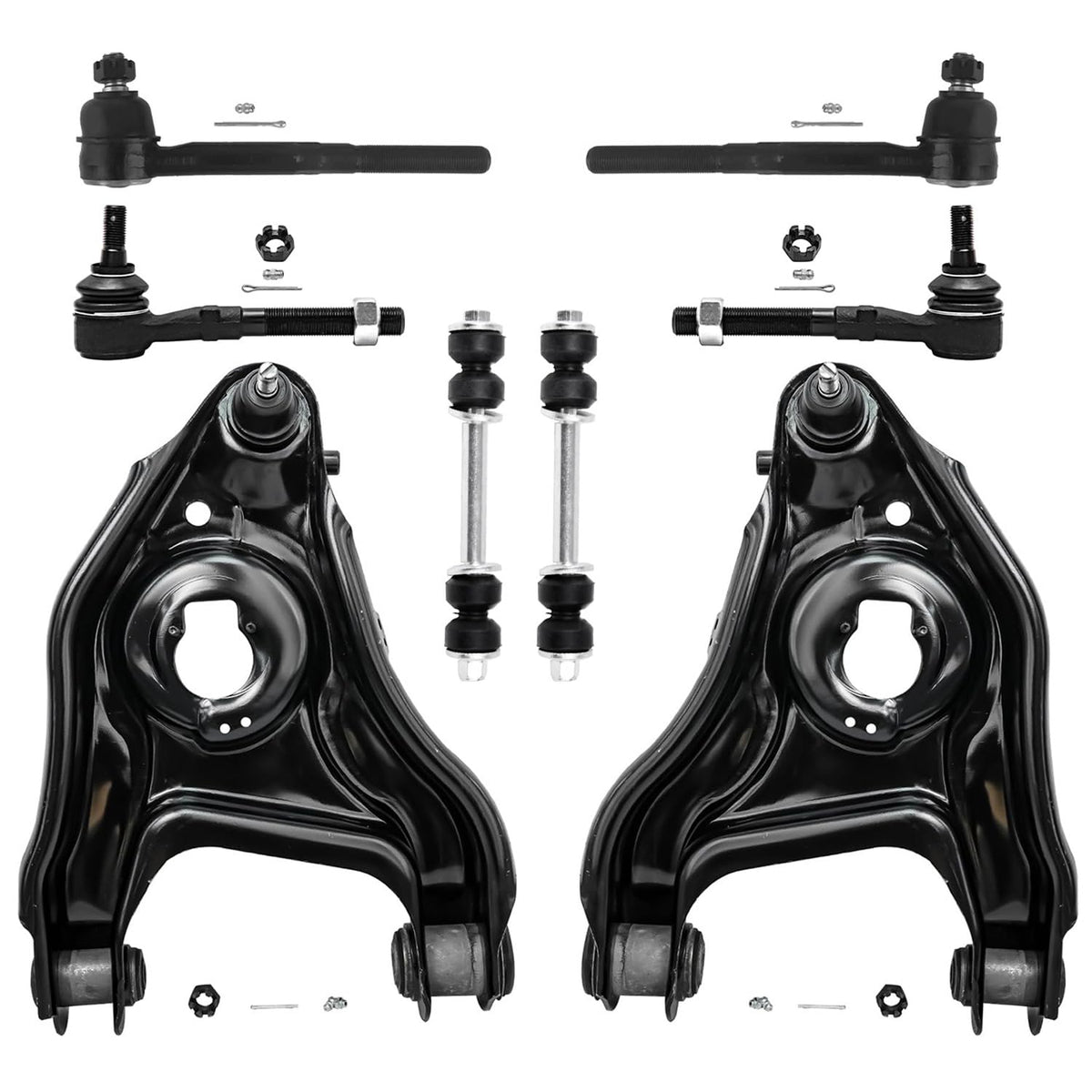 Detroit Axle - New 8-Piece Front Suspension Kit fits 2WD ONLY - (2) Front Lower Suspension Control Arms & Ball Joint, (2) Front