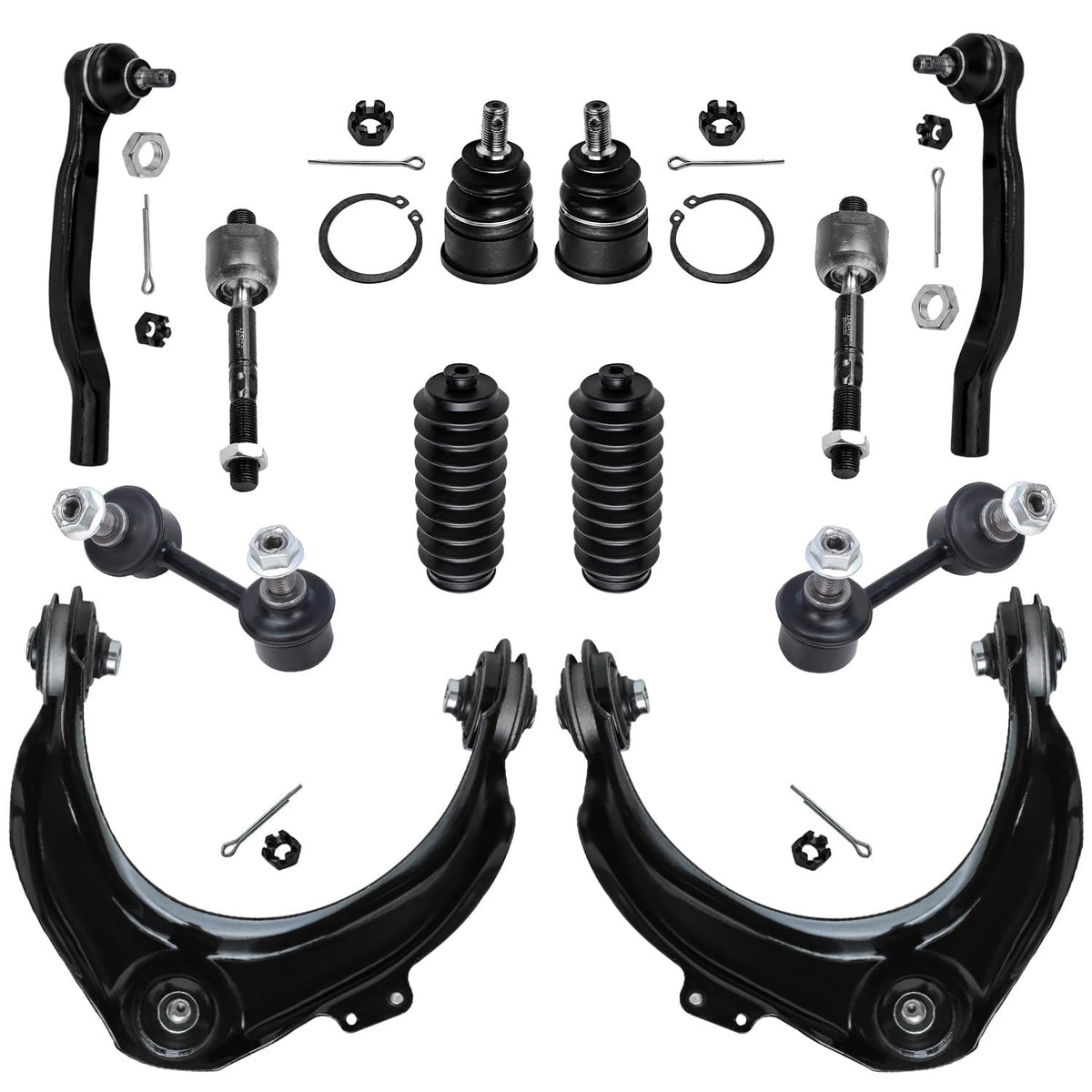 Detroit Axle - 12pc Front End Kit for 1998-2002 Honda Accord 1999-2003 TL 2001-2003 CL 2 Upper Control Arms w/Ball Joints 2 Lowe