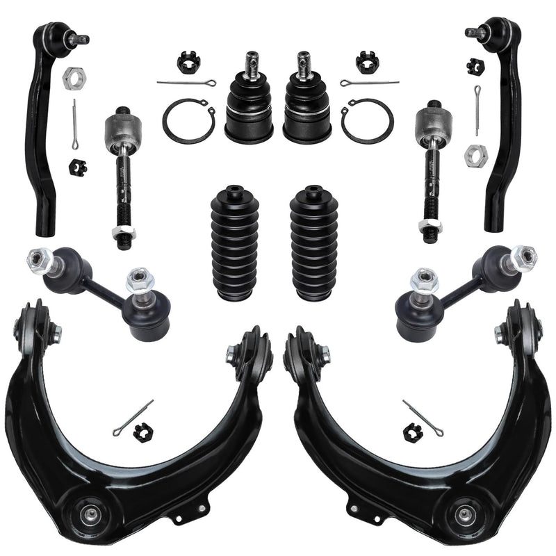 Detroit Axle - 12pc Front End Kit for 1998-2002 Honda Accord 1999-2003 TL 2001-2003 CL 2 Upper Control Arms w/Ball Joints 2 Lowe