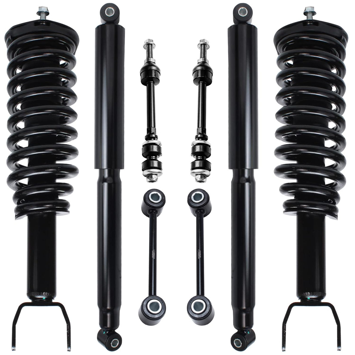Detroit Axle - 2WD Suspension Kit for 05-09 Dodge Dakota Mitsubishi Raider, Front Struts w/Coil Spring Rear Shock Absorbers Fron