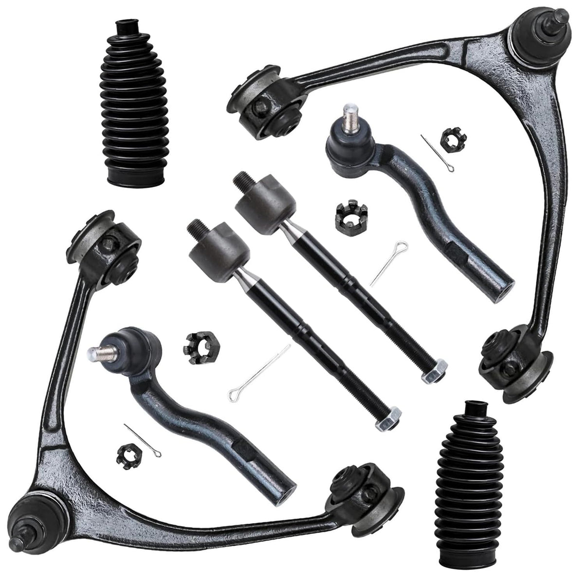 Detroit Axle - 8pc Front End Suspension Kit for 1998-2005 Lexus GS300, 1998-2000 GS400, 2001-2005 GS430, 2 Upper Control Arms 4