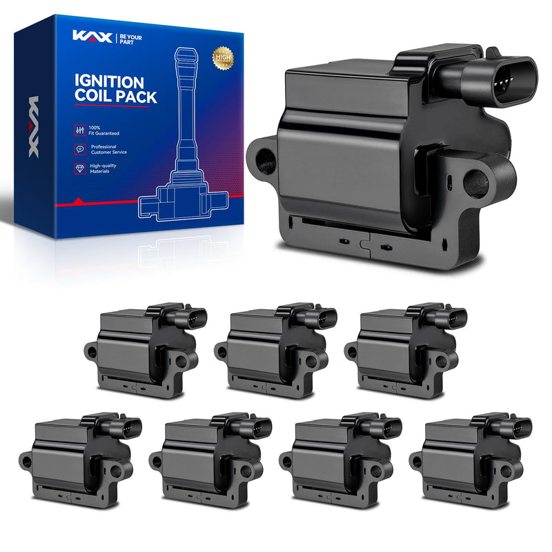 KAX Pack of 8 Ignition Coil Set for Tahoe, Suburban, Sierra, Silverado 1500, 2500 HD, Escalade, Yukon, H2, Yukon XL, Silverado 1