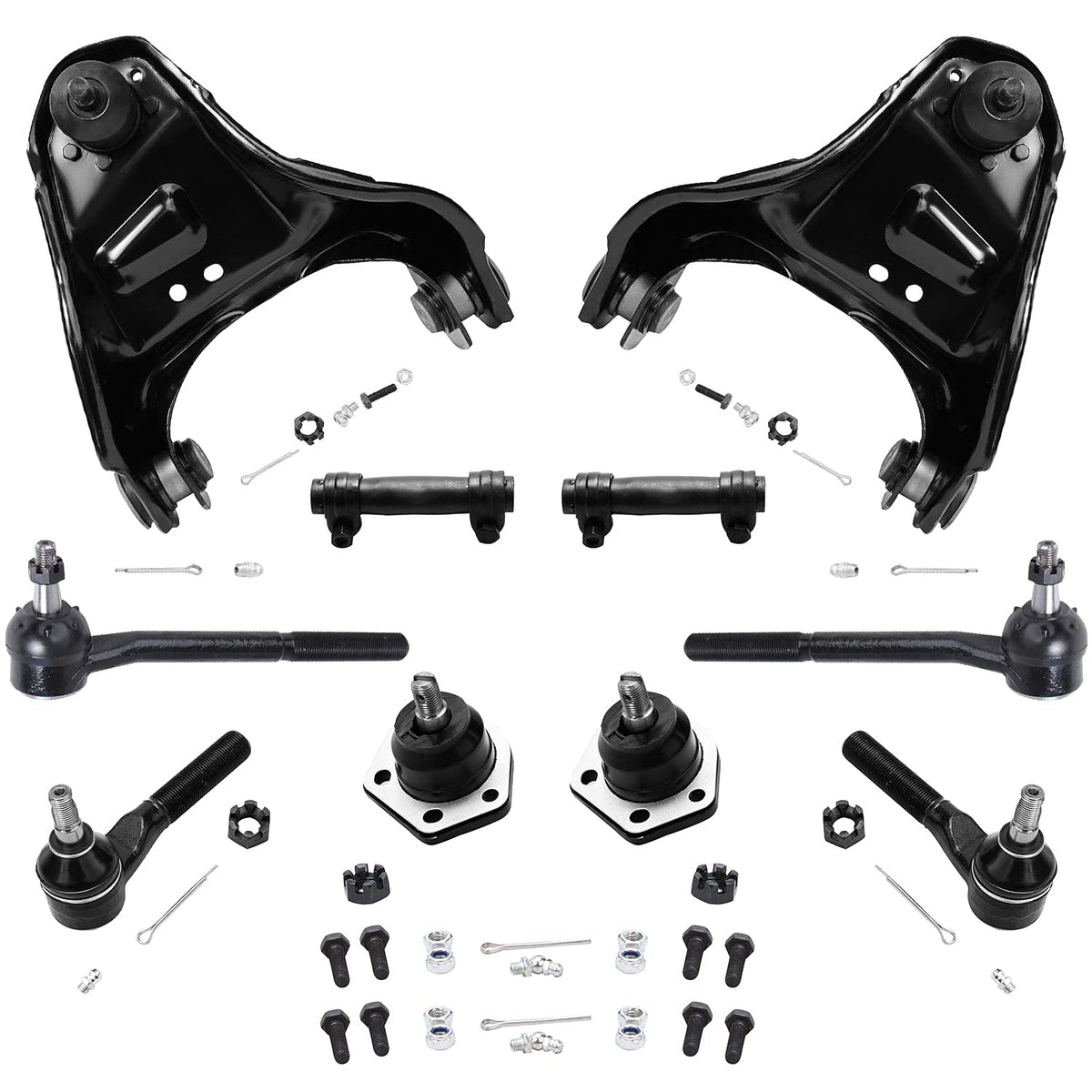 Detroit Axle - 10pc Front End Kit for Chevy Blazer S10 GMC Jimmy Sonoma Isuzu Hombre Olds Bravada 2 Upper Control Arms w/Ball Jo