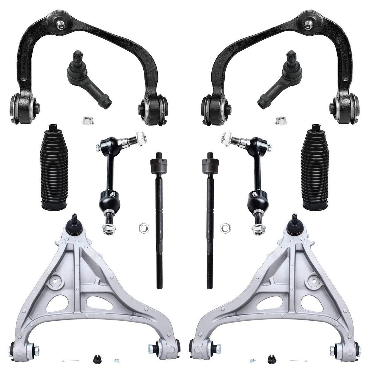 Detroit Axle - 4WD 12pc Front End Kit for 2005 Ford F-150, 4 Upper and Lower Control Arms with Ball Joint 4 Inner Outer Tie Rods