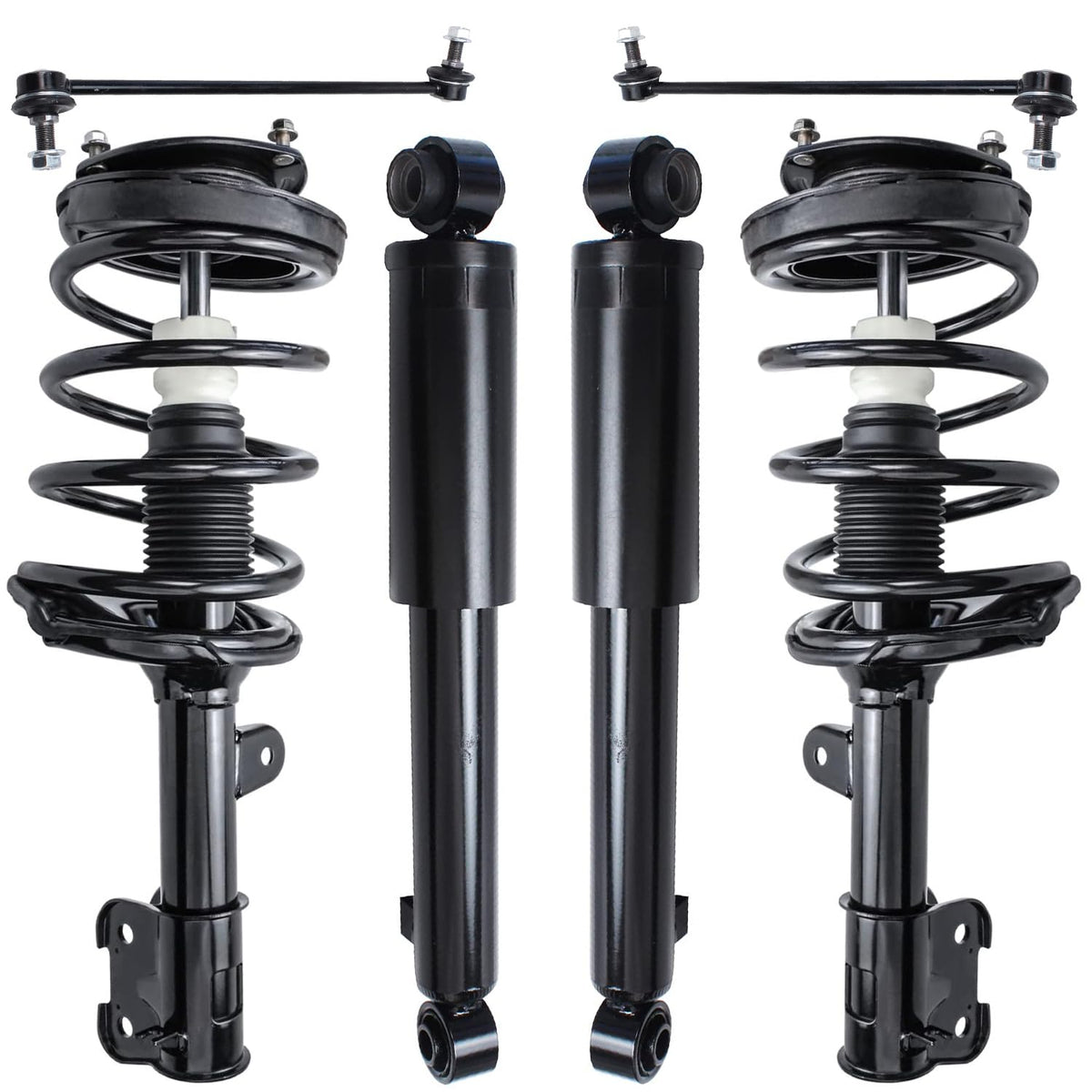 Detroit Axle - 6pc Struts Shocks Kit for 2007-2009 Hyundai Santa Fe 2 Front Ready Suspension Struts w/Coil Spring 2 Rear Shock A