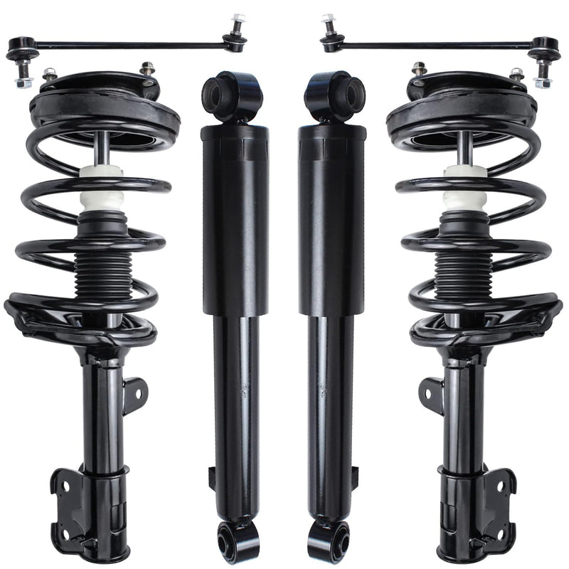 Detroit Axle - 6pc Struts Shocks Kit for 2007-2009 Hyundai Santa Fe 2 Front Ready Suspension Struts w/Coil Spring 2 Rear Shock A