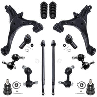 Detroit Axle - Front End 14pc Suspension Kit for 01-05 Honda Civic 2001 2002 2003 2004 2005, 2 Control Arms 2 Ball Joints 4 Fron