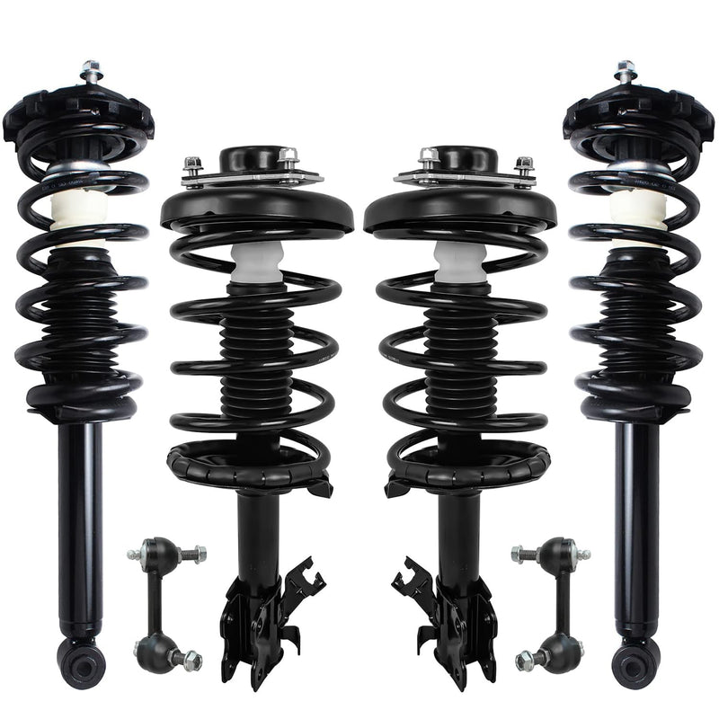 Detroit Axle - Front 6pc Struts Sway Bars for 2000-2001 Infiniti I30 Nissan Maxima, Sway Bar Links Front and Rear Struts w/Coil