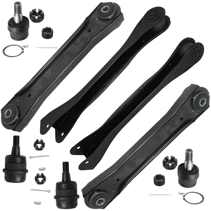 Detroit Axle - 8pc Front End Control Arms Kit for Jeep 1991-1999 Cherokee, 1991-1992 Comanche, 4 Upper & Lower Control Arms 4 Up