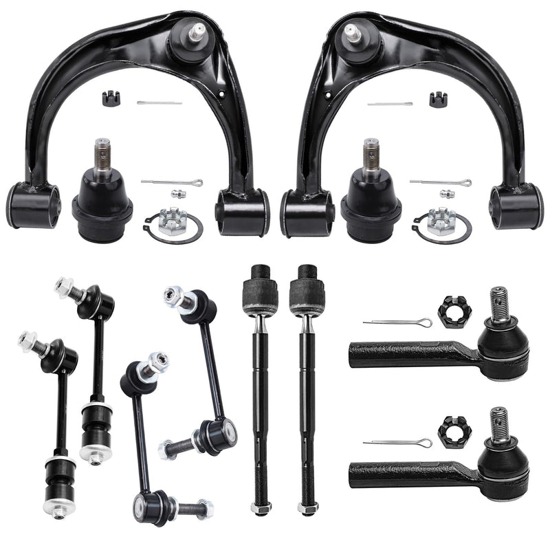 Detroit Axle - Front End 12pc Suspension Kit for 2003-2009 Toyota 4Runner FJ Cruiser Lexus GX470, 2 Upper Control Arms 2 Lower B
