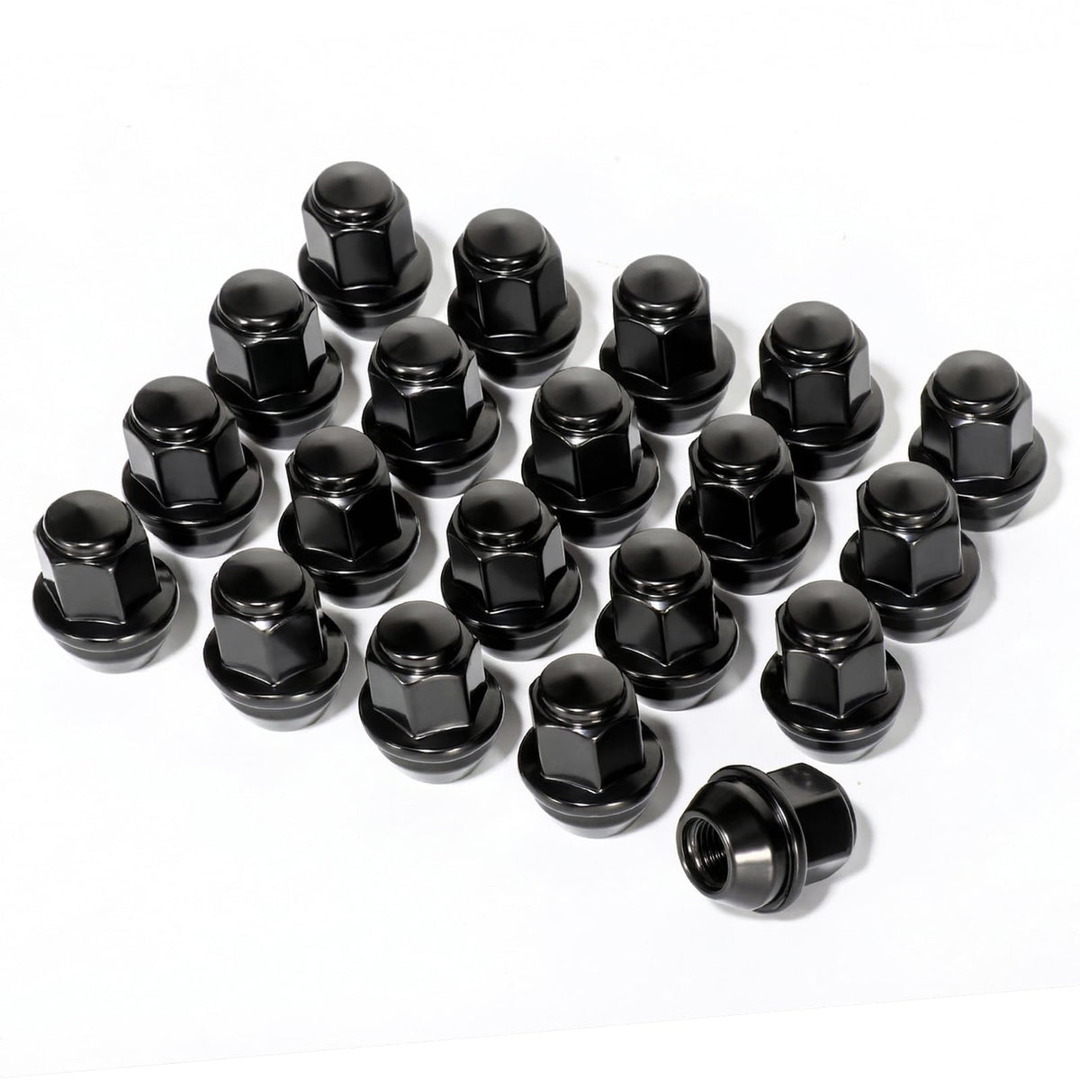 TAGMORE M12X1.5 Black Lug Nuts - 20pcs OEM Wheel Lug Nuts Compatible with 2009-18 Focus/2012-18 Fusion/2013-2020 Escape/2018+ Ec