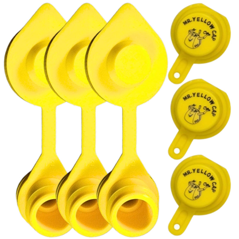 3pcs Yellow Gas Can Vent Caps & 3pcs Gas Can Caps - Can Vents For Plastic Cans & Metal Fuel Jugs, 5 Gallon Can Air Vent Kit