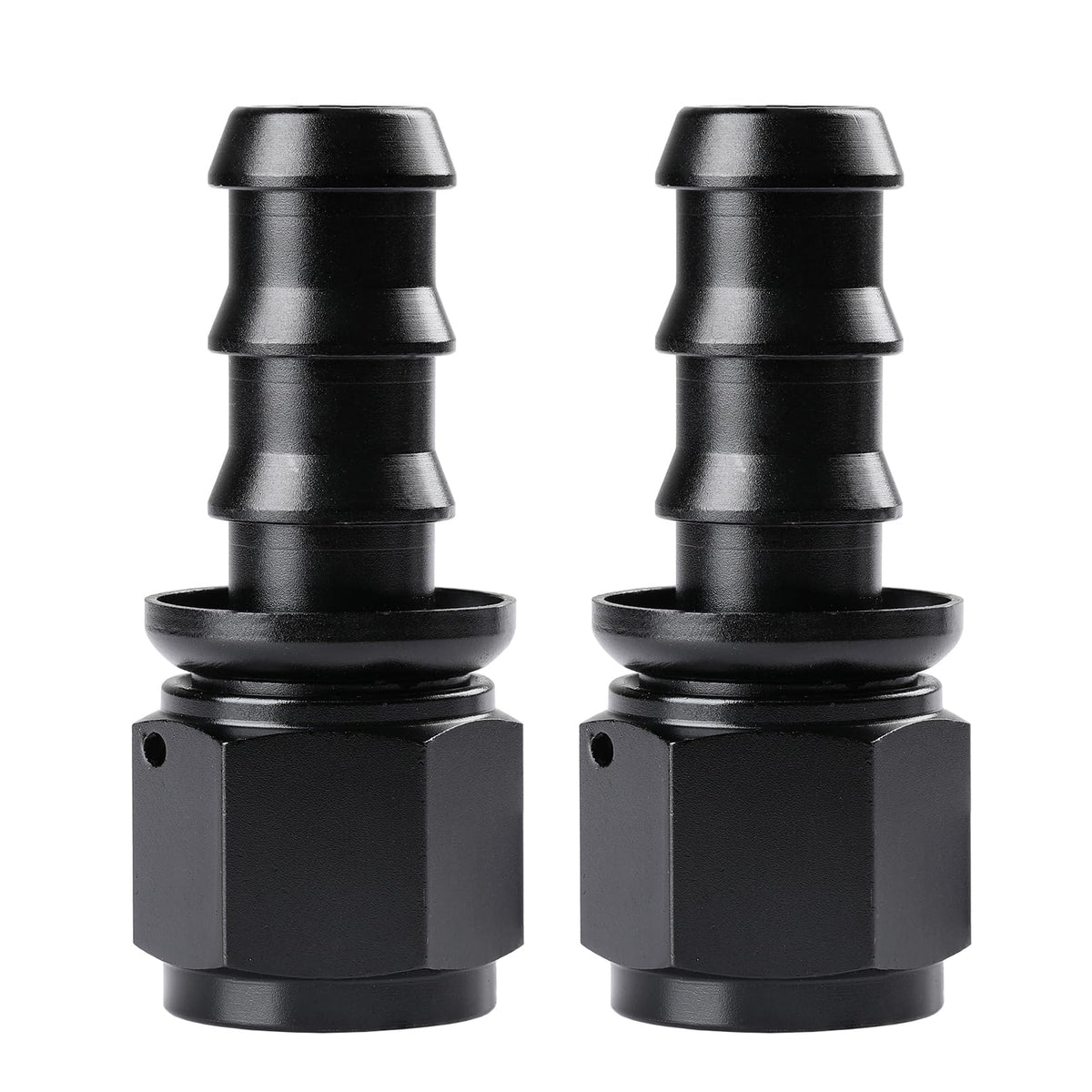 Ucreative 10AN Straight Push Lock Hose Fitting End Black 2PCS