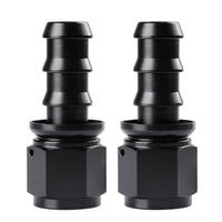 Ucreative 10AN Straight Push Lock Hose Fitting End Black 2PCS