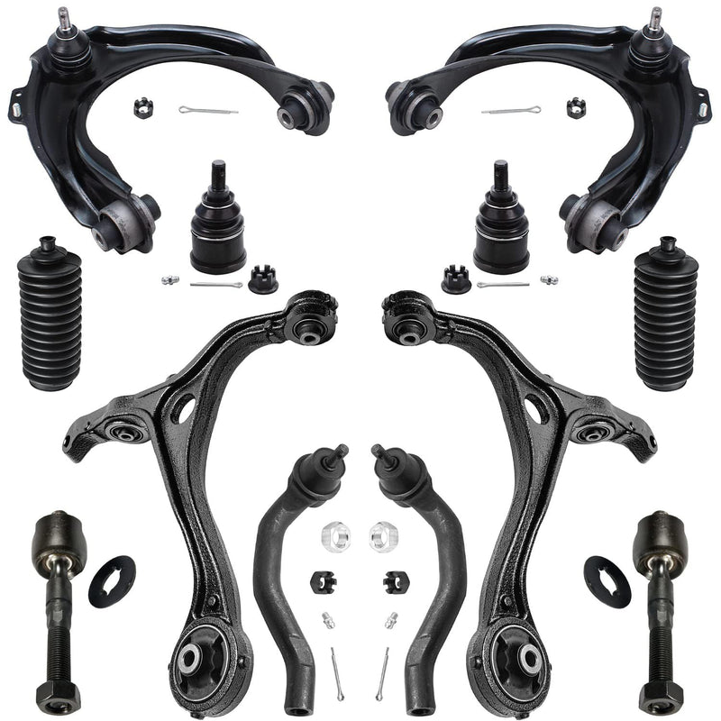 Detroit Axle - 3.0L Front End Suspension Kit for 2003-2006 Honda Accord, 4 Control Arms w/Ball Joint Upper 4 Tie Rods 2 Lower Ba