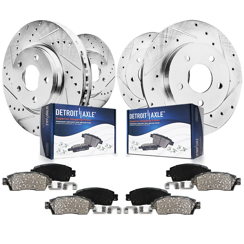 Detroit Axle - Brake Kit for Chrysler 200 Sebring Dodge Avenger Caliber Compass Patriot Replacement 11.57 inch Front & 10.31 inc