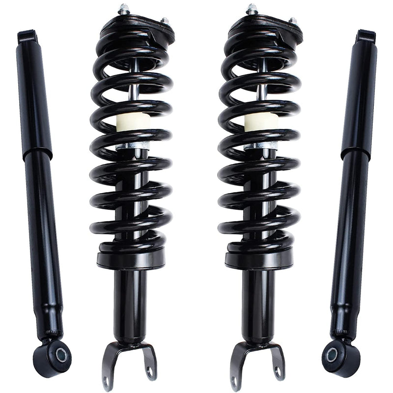 Detroit Axle - 4WD Struts Shocks for 2006 2007 2008 Dodge Ram 1500 Complete 2 Front Struts with Coil Spring 2 Rear Shock Absorbe