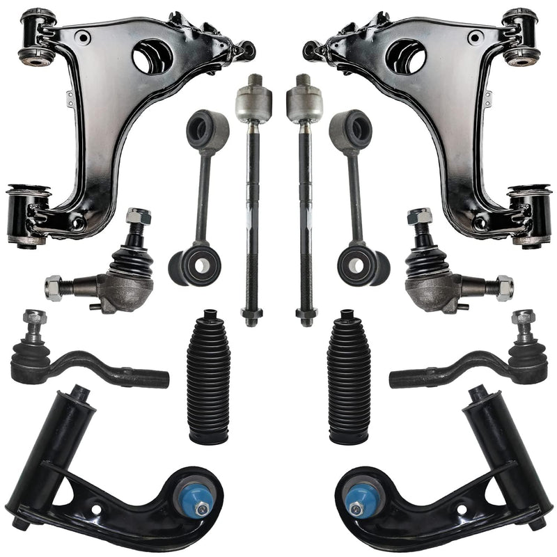 Detroit Axle - RWD Front End Suspension Kit for Mercedes-Benz E320 E420 E430 E55 AMG, Upper Control Arms Ball Joints Lower Contr