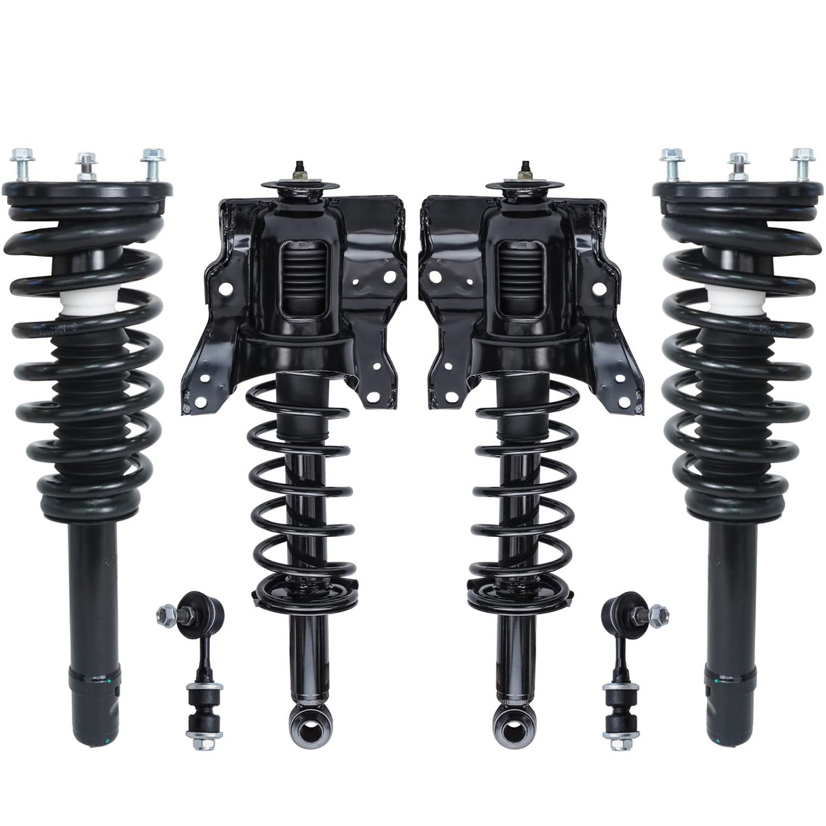 Detroit Axle - 6PC Front and Rear Strut & Coil Spring Complete Assemblies w/Front Sway Bar Links for 2001-2005 Hyundai Sonata/Ki