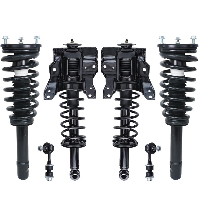 Detroit Axle - 6PC Front and Rear Strut & Coil Spring Complete Assemblies w/Front Sway Bar Links for 2001-2005 Hyundai Sonata/Ki