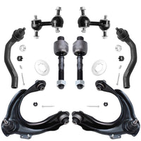 Detroit Axle - 8PC Front Upper Control Arms, Sway Bars, Inner and Outer Tie Rods Replacement for 2003-2007 Honda Accord L4 2.4L