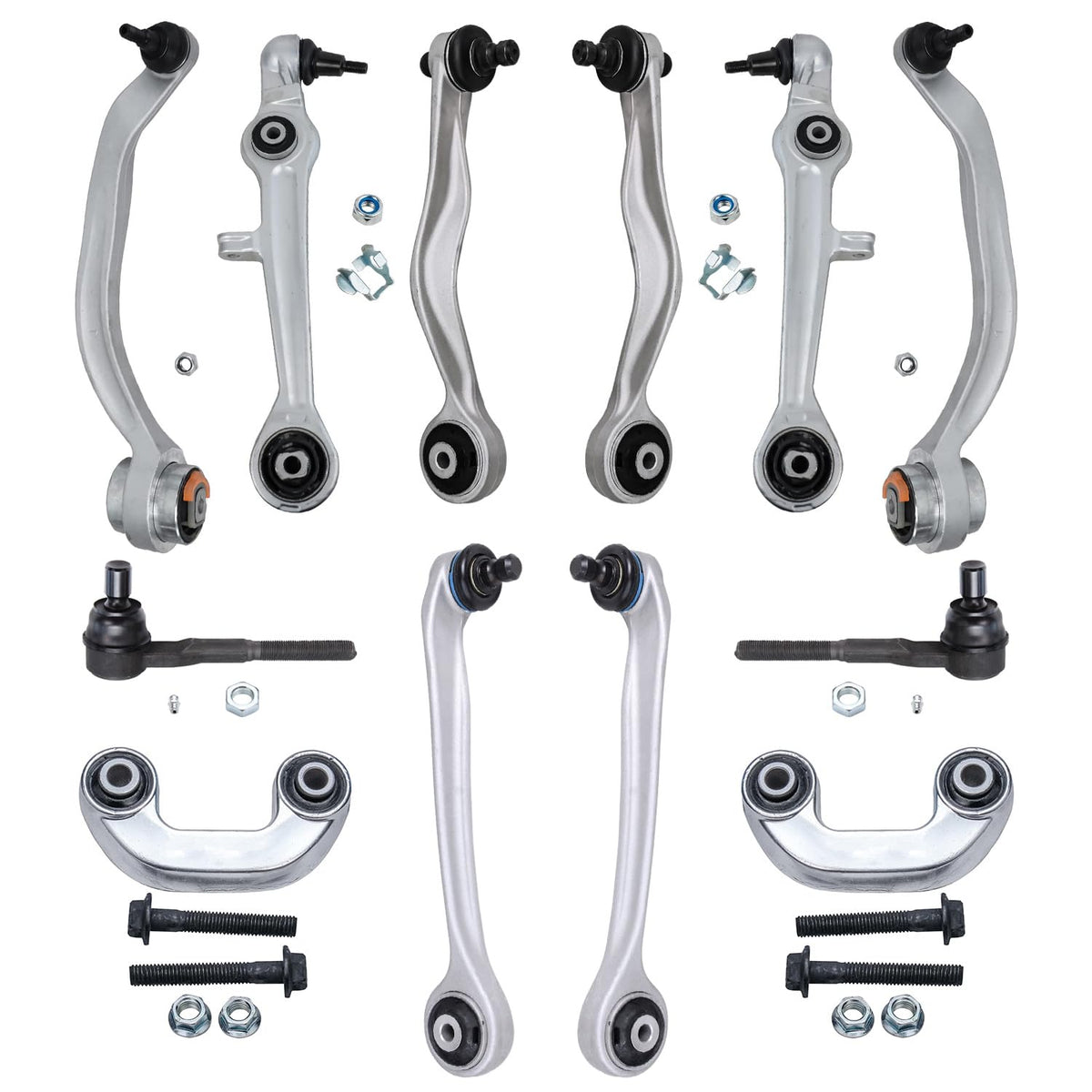 Detroit Axle - 12pc Front End Suspension Kit for Audi A4 A6 Quattro Volkswagen Passat, Upper & Lower Control Arms w/Ball Joint O