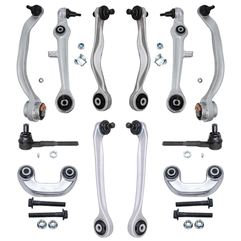 Detroit Axle - 12pc Front End Suspension Kit for Audi A4 A6 Quattro Volkswagen Passat, Upper & Lower Control Arms w/Ball Joint O