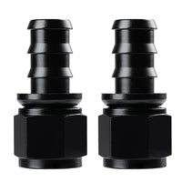 Ucreative 12AN Straight Push Lock Hose Fitting End Black 2PCS