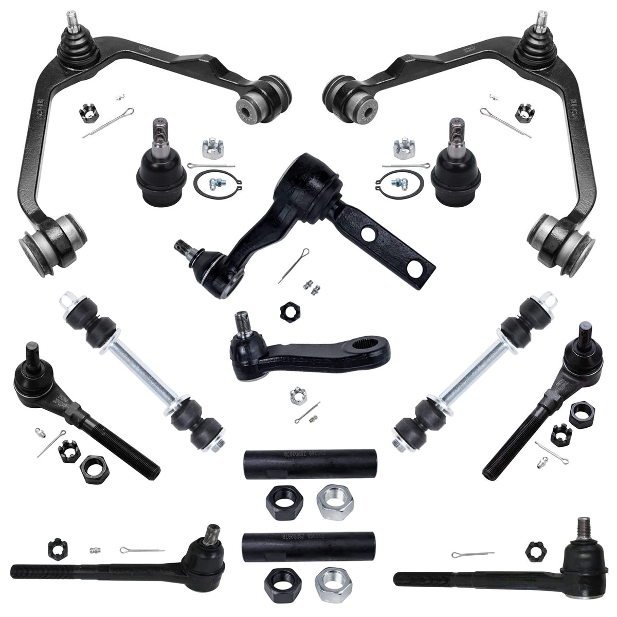 Detroit Axle - RWD Front End Kit for Ford Expedition F-150 F-250 Lincoln Navigator, Upper Control Arms Tie Rods Adjusting Sleeve