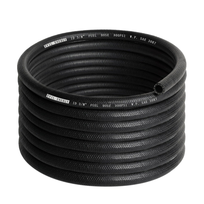 EVIL ENERGY 3/8 Fuel Hose Line Push Lock SAE 30R7 NBR 20FT 300PSI