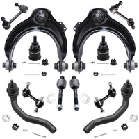 Detroit Axle - 12pc Front End Kit for 04-08 Acura TSX, 03-07 Honda Accord, Upper Control Arms Lower Ball Joints Tie Rods Front a