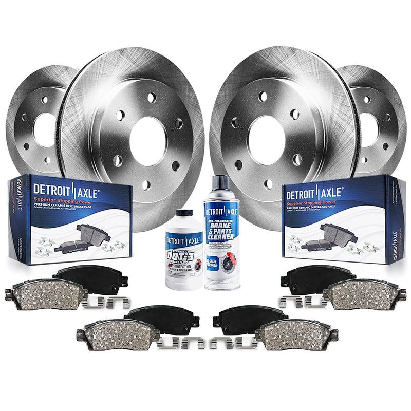 Detroit Axle - Brake Kit for 4WD 6 Lugs Ford F-150 Lincoln Mark LT Disc Brake Rotors Ceramic Brakes Pads Front and Rear Replacem