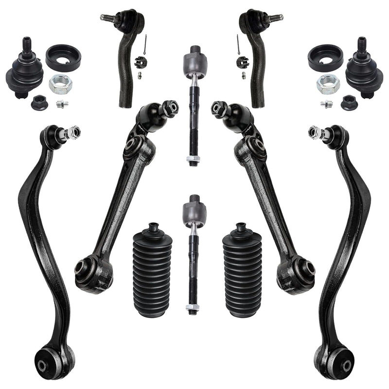 Detroit Axle - 12pc Front End Kit for 2007-2012 Ford Fusion Lincoln MKZ, 2007-2009 Mercury Milan, Lower Forward & Rearward Contr