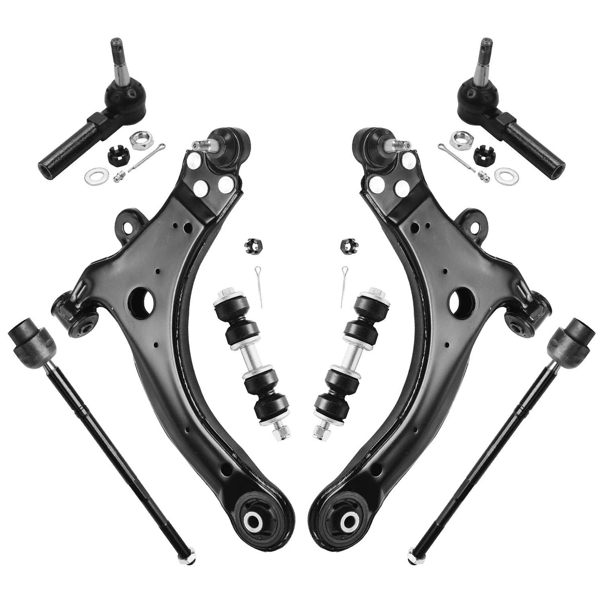 Detroit Axle - Front 8pc Suspension Kit for Chevrolet Impala Buick Allure LaCrosse Century Regal, 2 Lower Control Arms w/Ball Jo