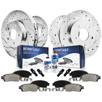 Detroit Axle - Brake Kit for 2005-2009 Subaru Outback, 2006-2009 Legacy Replacement Drilled & Slotted Brake Rotors 2007 2008 Cer