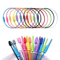 CooBigo 12 Pack Metal Luggage Tag Loops Holder Women 6 Wire Keychain Cable Key Chain Rings for Crafts Keyrings Bag Tassels Jewel