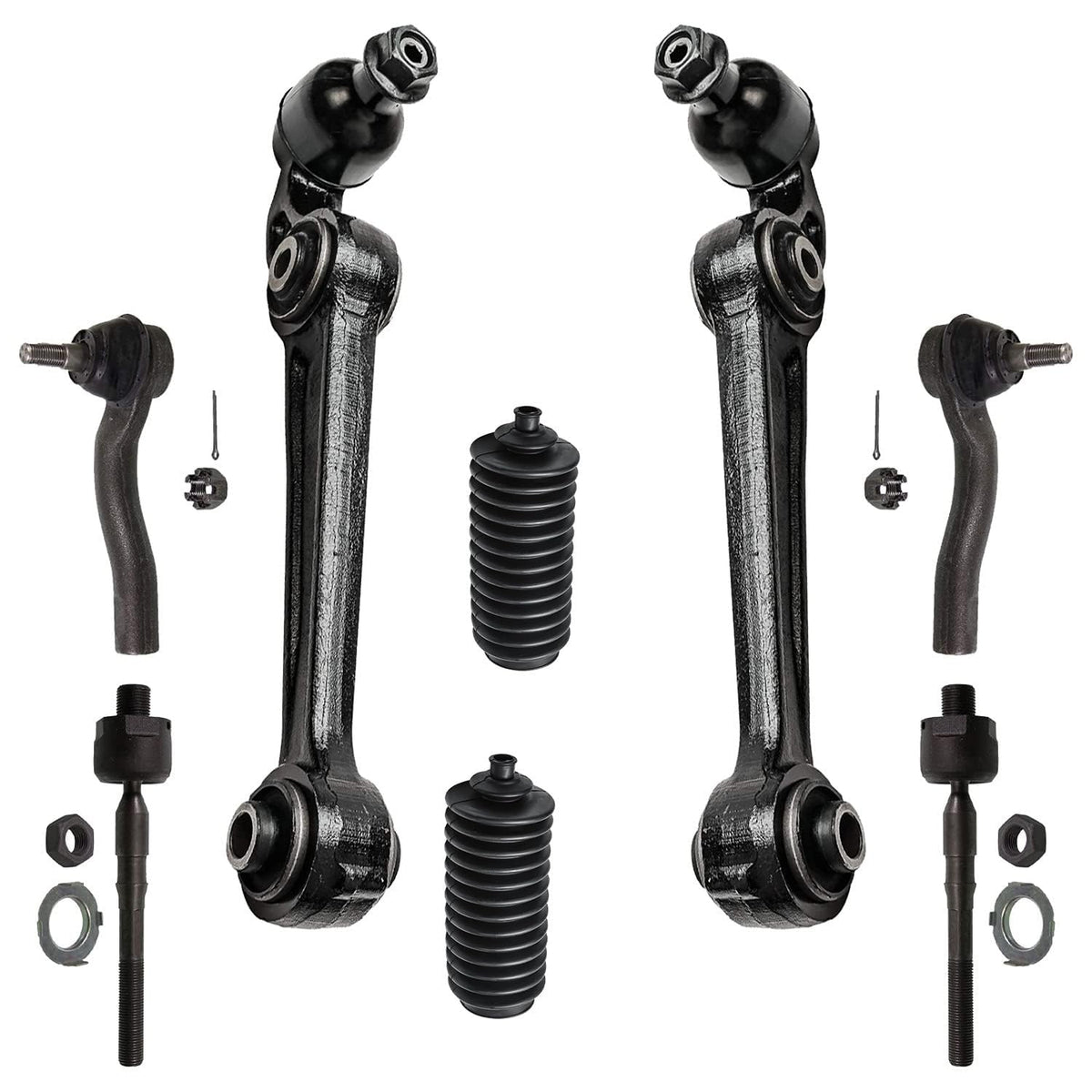 Detroit Axle - 8pc Front End Control Arms Kit for 07-12 Ford Fusion Lincoln MKZ, 07-09 Mercury Milan, 2 Lower Forward Control Ar