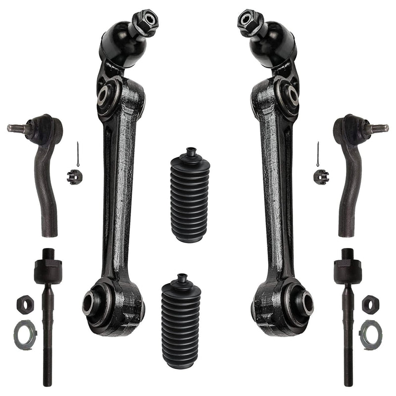 Detroit Axle - 8pc Front End Control Arms Kit for 07-12 Ford Fusion Lincoln MKZ, 07-09 Mercury Milan, 2 Lower Forward Control Ar