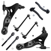 Detroit Axle - Front 8pc Control Arms Kit for 2004-2010 Toyota Sienna, 2 Lower Control Arms with Ball Joints 4 Tie Rods 2 Sway B