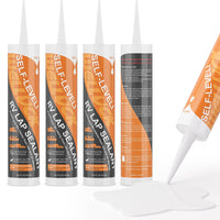 WELLUCK 4PC Self Leveling RV Roof Sealant Lap for RV Roofs, White Flexible Repair Caulking Rubber Epdm Sealant for Camper Motorh