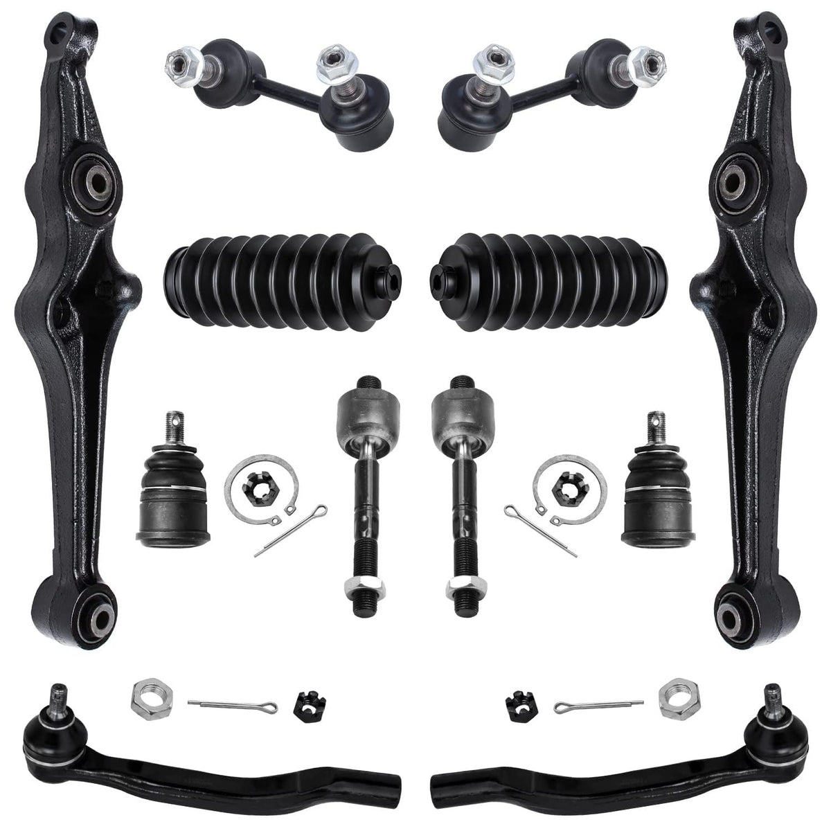 Detroit Axle - 12pc Front End Suspension Kit for 1998-2002 Honda Accord 1999-2003 TL 2001-2003 CL 2 Lower Control Arms 2 Lower B