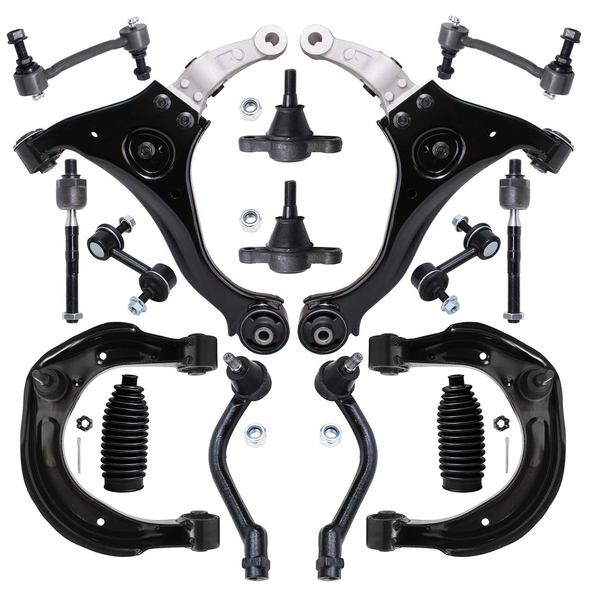 Detroit Axle - Front End 16pc Suspension Kit for 2006 2007 2008 Hyundai Sonata, 4 Control Arms 4 Tie Rods 2 Ball Joints 4 Front