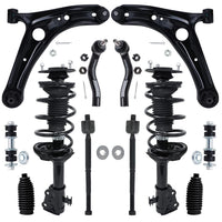 Detroit Axle - 12pc Front End Suspension Kit for Toyota Echo 00-05, Struts w/Coil Spring Lower Control Arms w/Ball Joint Tie Rod