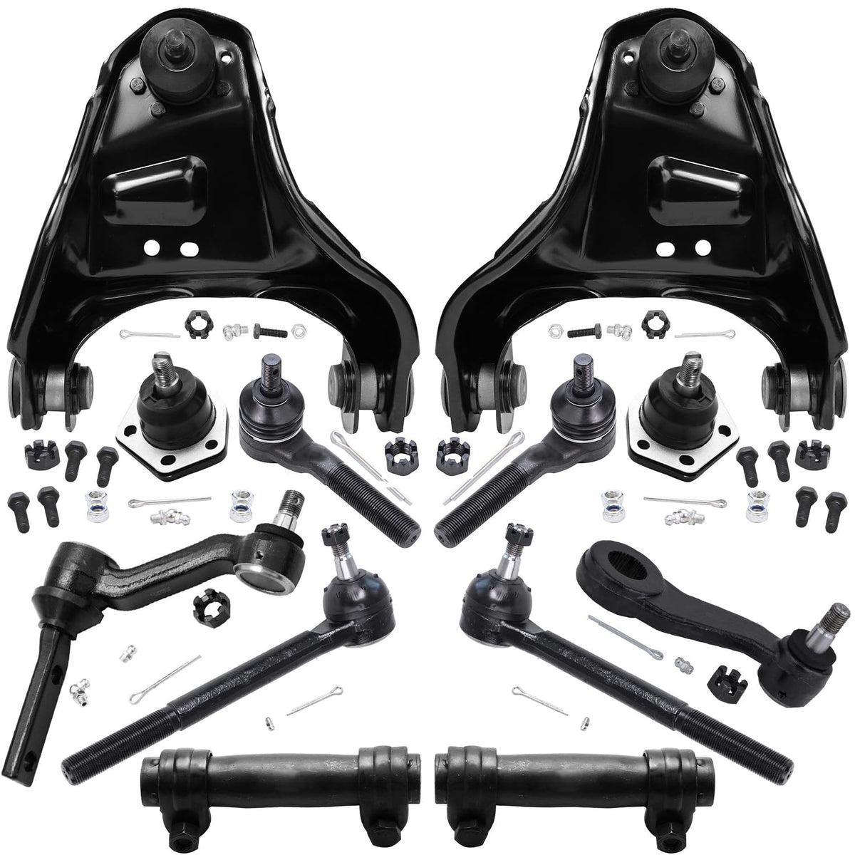 Detroit Axle - 4WD Front End 12pc Suspension Kit for Chevy Blazer S10 GMC Jimmy Sonoma, 2 Upper Control Arms 2 Lower Ball Joints