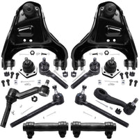 Detroit Axle - 4WD Front End 12pc Suspension Kit for Chevy Blazer S10 GMC Jimmy Sonoma, 2 Upper Control Arms 2 Lower Ball Joints